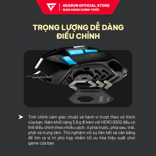 chuot gaming logitech g502 hero rgb 25000dpi 11nut 
