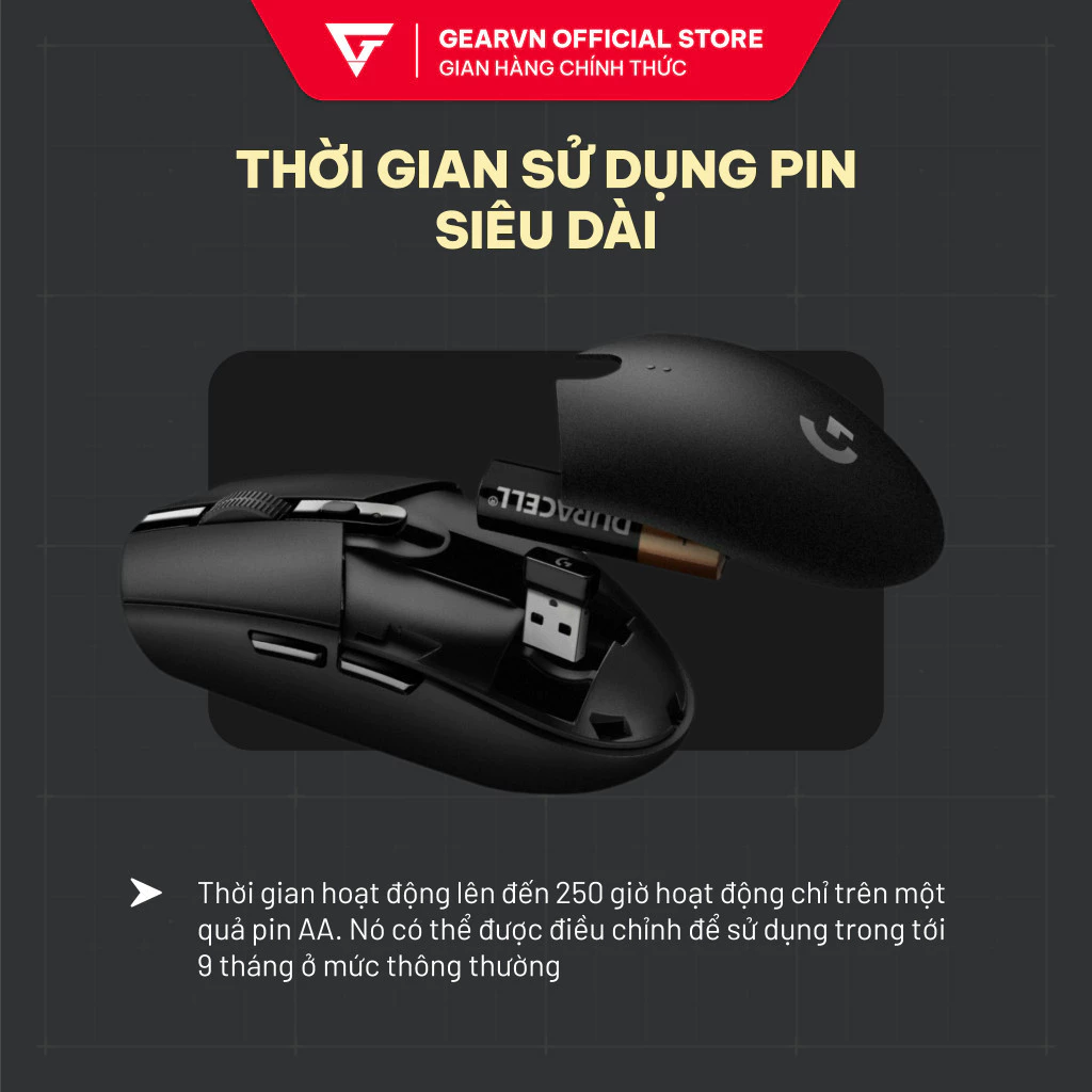 chuot khong day logitech g304 12000 dpi pin 250 gio lightspeed