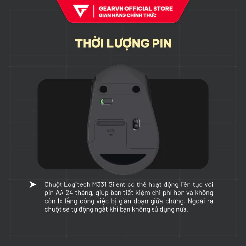 chuot khong day logitech m331 silent black