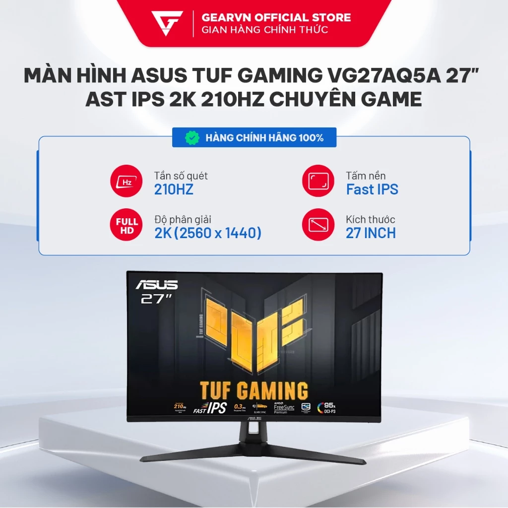 Màn hình ASUS TUF GAMING VG27AQ5A 27 inch Fast IPS 2K 210Hz chuyên game loa tích hợp