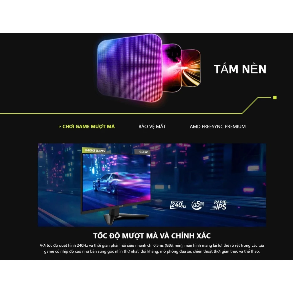 man hinh msi mag 274qf x24 27 inch rapid ips 2k 240hz 0 5ms gtg chuyen game